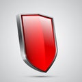 3d metal red shield icon Royalty Free Stock Photo