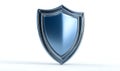 3D Metallic Blue Shield Icon for Security and Protection Royalty Free Stock Photo