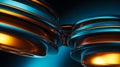 3D metallic curves float in dark space, abstract, reflective, surreal Royalty Free Stock Photo