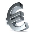 3d Metallic Euro Symbol