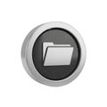 3d metallic folder icon symbol with digital data storage and Royalty Free Stock Photo