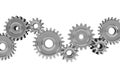 3D Metallic Gears Isolated