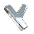 3D Metallic Letter Y. Modern Typography And Design Element Isolated On Transparent Background Royalty Free Stock Photo
