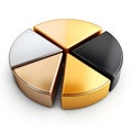 Metallic Pie Chart Royalty Free Stock Photo