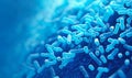 3d Microscopic Blue Bacteria Close Up