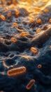 3D Microscopic View of Bacteria on Textured Surface Royalty Free Stock Photo