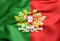 3D Military flag of Portugal.