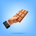 3D Milk Chocolate Bar in Hand