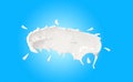 3d milk ripple splash isolated on blue background. 3d render illustration, include clipping path Royalty Free Stock Photo