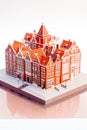 3D miniature of a traditional Holland house, delicately crafted and isolated on a white background Royalty Free Stock Photo