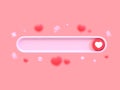 3d minimal blank love search bar with blurred elements. ValentineÃ¢â¬â¢s search bar with copy space.