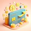 3D minimal Cash back credit card