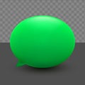 3D Minimal green chat bubbles on transparent background