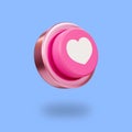 3d minimal love button. Valentine\'s compositions.