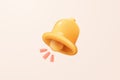 3D minimal notification bell icon with push bubble notification speech on pastel background. new alert concept for social media