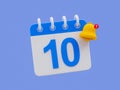 3d minimal time management concept. schedule notification. meeting reminder. Calendar with a bell icon.