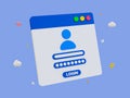 3d minimal User authentication concept. User verification concept.