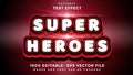 3d Minimal Super Heroes Editable Text Effect Design Template, Effect Saved In Graphic Style Royalty Free Stock Photo