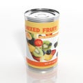 3D mixed fruit metallic can