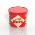 3D mixed nuts in can