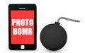 3d mobile phone photo bomb concept