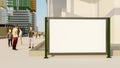 3D mock up blank horizontal outdoor advertisement billboard on street