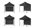 3D Mock up Realistic Tent Display POP Booth With Banner for Sale Marketing Promotion Exhibition Background Illustration