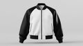 3D Mockup of a Black and White Color-Blocked Jacket Royalty Free Stock Photo