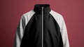 3D Mockup of a Black and White Color-Blocked Jacket Royalty Free Stock Photo
