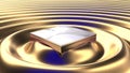 3d mockup Minimal animation design Empty stage gold wave platform 3d