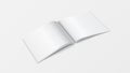 3d mockup open book template perspective view. Booklet blank white color on white background for printing design, brochur