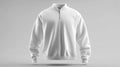 3D Mockup of a White Quarter-Zip Pullover Sweater Royalty Free Stock Photo