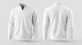 3D Mockup of a White Quarter-Zip Pullover Sweater Royalty Free Stock Photo