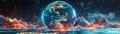 3D Model Abstract Art of Cuttingedge abstract weather forecasting system with powerful visualizations