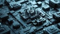 3D Model Abstract Art of Impenetrable supreme quantum neural abstract cybersecurity citadel with intelligently adaptive AI