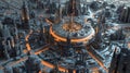 3D Model Abstract Art of Impregnable supreme quantum neural abstract cybersecurity citadel with intelligently predictive AI