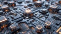 3D Model Abstract Art of Impregnable supreme quantum neural abstract cybersecurity citadel with intelligently predictive AI
