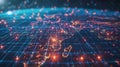 3D Model Abstract Art of Omnipresent abstract cybersecurity grid safeguarding global networks