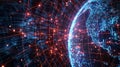 3D Model Abstract Art of Omnipresent abstract cybersecurity grid safeguarding global networks