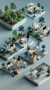 3D Model Abstract Art of Open collaborative abstract office workstation village for entrepreneurs