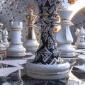 3D Model Abstract Art of Strategically evolving omnipresent abstract AI chess grandmaster mapping new infinite dimensions