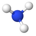 Ammonia molecule isolated over white Royalty Free Stock Photo