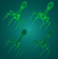 3d model of a bacteriophage, an artificial microorganism for the treatment of deadly diseases. future of medicine