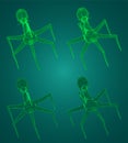 3d model of a bacteriophage, an artificial microorganism for the treatment of deadly diseases. future of medicine