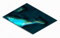 3d model of the Bahamas Island. Isometric map virtual terrain 3d