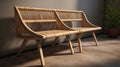 2 Person Rattan Bench In Ray Tracing Style - 3ds Max File