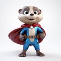 Superhero Badger: A 3d Illustration In The Style Of Luca Giordano