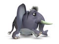 3D model of cartoon funny little elephant