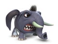 3D model of cartoon funny little elephant