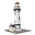 3D Model of a Classic White Lighthouse Royalty Free Stock Photo